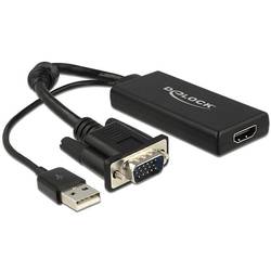 Delock 62668 VGA / HDMI adaptér [1x VGA zástrčka - 1x HDMI zásuvka] černá 25.00 cm
