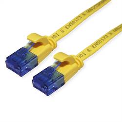 Value 21.99.2030 RJ45 síťové kabely, propojovací kabely CAT 6A U/UTP 0.50 m žlutá nestíněný, plochý, pozlacené kontakty 1 ks
