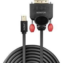 LINDY Mini-DisplayPort / DVI kabelový adaptér Mini DisplayPort konektory, DVI-D 18 + 1 pól Zástrčka 2.00 m černá 41952 Kabel DisplayPort