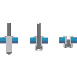 Bralo 1010005014 slepý nýt (Ø x d) 5 mm x 14 mm ocel hliník 250 ks
