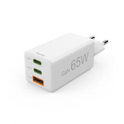 Hama USB nabíječka, USB Power Delivery (USB-PD) , 1x USB A , 2x USB-C®, 65.00 W, Dodávka energie, bílá