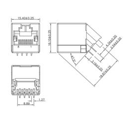 encitech RJJU-88-142-E7A-025, 3257-0004-02, konektor RJ, RJ45, CAT 6, piny:8P8C, 1 ks