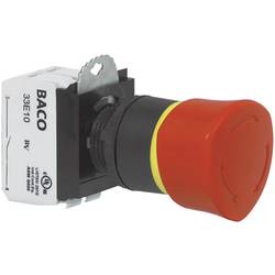 BACO L22ER01D nouzový vypínač plastový přední prstenec, černé provedení 600 V 10 A IP69K 1 ks