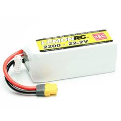 LemonRC 15750 akupack Li-Pol (modelářství), 22.2 V, 2200 mAh, články 6, 35 C, Softcase, XT60