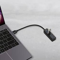 AXAGON HUE-M1A Mini Hub 4 porty USB 3.0-hub černá