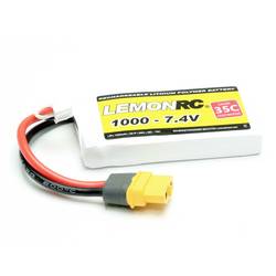 LemonRC 15708 akupack Li-Pol (modelářství), 7.4 V, 1000 mAh, články 2, 35 C, Softcase, XT60