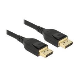 Delock DisplayPort kabel Konektor DisplayPort 5 m černá 85663 pozlacené kontakty, kroucený , třížilový stíněný, 4K UHD, 8K UHD Kabel DisplayPort