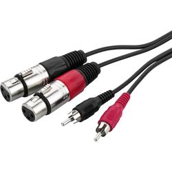 Monacor 0069030 XLR / cinch audio propojovací kabel [2x XLR zásuvka - 2x cinch zástrčka] 1 m černá