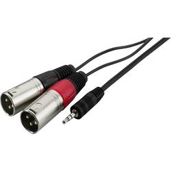 Monacor 0067360 XLR / jack audio kabelový adaptér [2x XLR zástrčka - 1x jack zástrčka 3,5 mm] 1 m černá