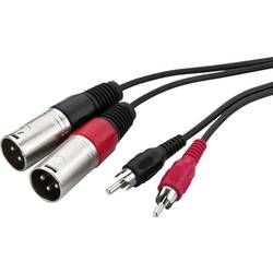 Monacor 0069020 XLR / cinch audio propojovací kabel [2x XLR zástrčka - 2x cinch zástrčka] 1 m černá