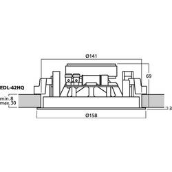 Monacor EDL-42HQ vestavný reproduktor 30 W 8 Ω bílá 1 ks