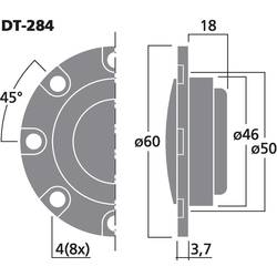 Monacor DT-284 Sférický výškový reproduktor 60 W 4 Ω