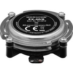 Monacor EX-40/8 reproduktor bez membrány 40 W 8 Ω kov, černá 1 ks