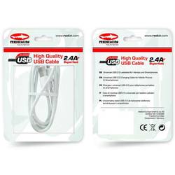 REEKIN USB kabel USB 2.0 USB-A zástrčka, Apple Lightning konektor 1.00 m bílá CAB-011WH