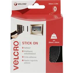 VELCRO® VEL-EC60215 pásek se suchým zipem, lepicí, háčková a flaušová část, (d x š) 2500 mm x 20 mm, černá, 2.5 m