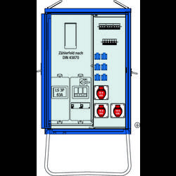 AS Schwabe A-V-E 3 44 kVA elektrický rozvaděč na stavbu 61833 400 V 80 A