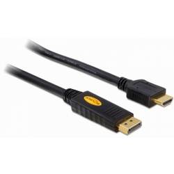 Delock HDMI / DisplayPort kabel Konektor DisplayPort, Zástrčka HDMI-A 5 m černá 82441 kroucený , pozlacené kontakty, třížilový stíněný Kabel DisplayPort