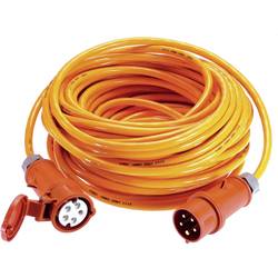 AS Schwabe 59643 napájecí prodlužovací kabel, 32 A, oranžová, 25.00 m, s fázovým měničem