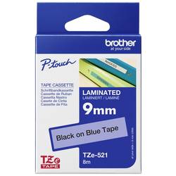 páska do štítkovače Brother TZe, TZ TZe-521 plast Barva pásky: modrá Barva písma:černá 9 mm 8 m