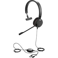 Jabra Evolve 30 II Sluchátka On Ear kabelová, 5393-829-369, mono, černá, Potlačení hluku, Redukce šumu mikrofonu