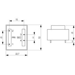 BLOCK VB 0,35/1/18 transformátor do DPS 1 x 230 V 1 x 18 V/AC 0.35 VA 19 mA