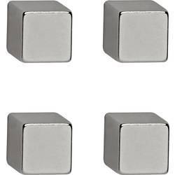 Maul neodymový magnet MAUL (š x v x h) 10 x 10 x 10 mm krychle stříbrná 4 ks 6169296