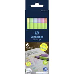 Schneider Schreibgeräte inkoustové kuličkové pero Fineliner Line-Up pastell 6er Etui, sortiert, 5+1 Aktion 191085 6 ks
