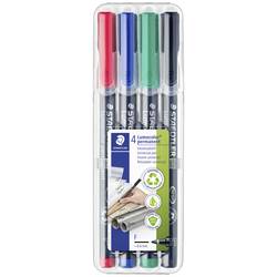 Staedtler Lumocolor permanent F DRY SAFE 318 WP4 permanentní popisovač červená, modrá, zelená, černá Vodotěsné: Ano