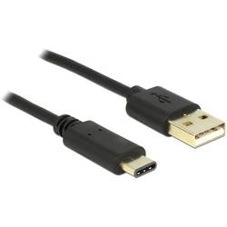 Delock USB kabel USB 2.0 USB-A zástrčka, USB-C ® zástrčka 2.00 m černá 83327