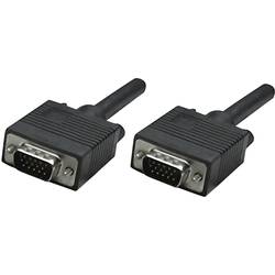 Manhattan VGA kabel VGA pólové Zástrčka 30.00 m černá 337342 lze šroubovat VGA kabel