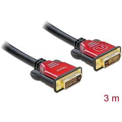 Delock DVI kabel DVI-D 24+1pol. Zástrčka, DVI-D 24+1pol. Zástrčka 3.00 m černá 84346 pozlacené kontakty, s feritovým jádrem DVI kabel