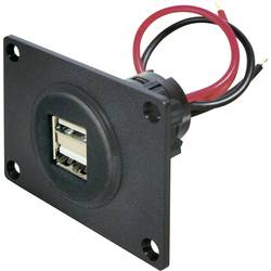 ProCar Vestavná dvojitá zásuvka USB Proudová zatížitelnost (max.)=5 A Vhodný pro USB A Zásuvka 12 V na 5 V, 24 V na 5 V
