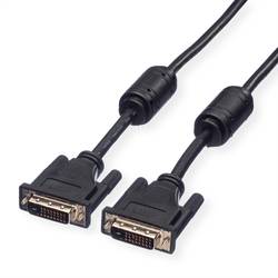 Roline DVI kabel DVI-D 24+1pol. Zástrčka, DVI-D 24+1pol. Zástrčka 3.00 m černá 11.04.5535 zablokovatelný DVI kabel