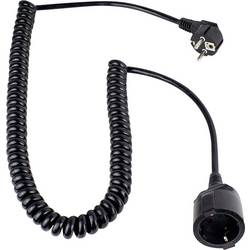 AS Schwabe 70410 napájecí prodlužovací kabel, 16 A, černá, 2.50 m, spirálový kabel