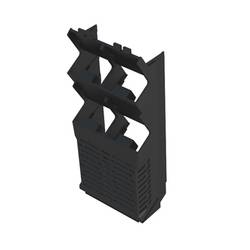 Electronics housings, OMNIMATE Housing - series CH20MBlack, Side element, Width: 45 mm