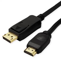 Value DisplayPort kabel Konektor DisplayPort, Zástrčka HDMI-A 5.00 m černá 11.99.5788 stíněný Kabel DisplayPort
