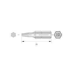 Bernstein Tools for Electronics 6-IP07-25 bit Torx Ocel HRC silně legováno C 6.3 6 ks