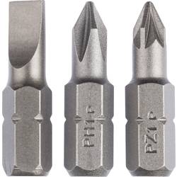 Bosch Accessories 2609255974 sada bitů, 3dílná, plochý, křížový PH, křížový PZ, 1/4 (6,3 mm)