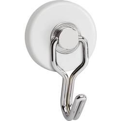 Maul magnet (Ø x v) 35 mm x 53 mm kulatý, s hákem bílá, stříbrná 2 ks 6155702
