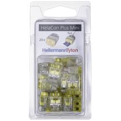 HellermannTyton 148-90054, HCPM-2-Blister-PC-CL/YE (20), kabelová svorka, 1.0-2.5 mm², kontakty 2, transparentní, žlutá, 20 ks