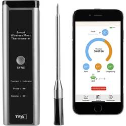 TFA Dostmann Kabelloses BBQ Fleischthermometer SMART BBQ KÜCHEN-CHEF grilovací teploměr šedá