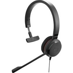 Jabra Evolve 20 Sluchátka On Ear kabelová, 4993-829-469, mono, černá, Potlačení hluku, Redukce šumu mikrofonu