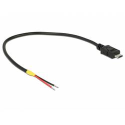 Delock USB kabel USB 2.0 USB Micro-B zástrčka, Otevřené konce kabelu 0.20 m černá 85541
