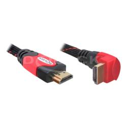 Delock HDMI kabel Zástrčka HDMI-A 5 m černá, červená 82688 kulatý, 4K UHD, pozlacené kontakty, kroucený HDMI kabel