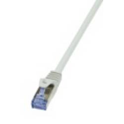 LogiLink CQ3082S RJ45 síťové kabely, propojovací kabely CAT 6A S/FTP 7.50 m šedá samozhášecí, s ochranou 1 ks