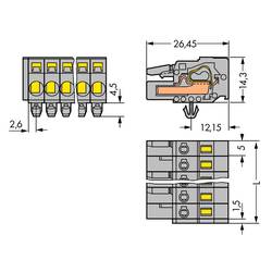 WAGO 231 zásuvkový konektor na kabel 11, rozteč 5 mm, 231-111/008-000, 25 ks