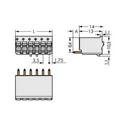 WAGO 2091 konektor do DPS 4, rozteč 3.50 mm, 2091-1154, 100 ks