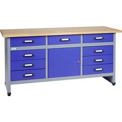 Küpper 12877 Dílenském 9 zásuvek, 1 dveřmi ultramarínově modrá , stříbrnošedá 1700 mm x 840 mm x 600 mm