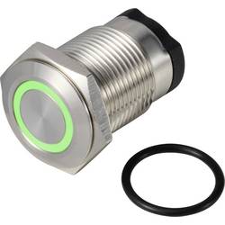 TRU COMPONENTS ONPOW6316F-10E/Q/G/12V/S tlačítko 36 V DC/AC 2 A 1x vyp/(zap) IP65 bez aretace zelená 1 ks