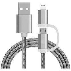 REEKIN Apple iPad/iPhone/iPod kabel [1x microUSB, dokovací zástrčka Apple Lightning - 1x ] 1.00 m stříbrná